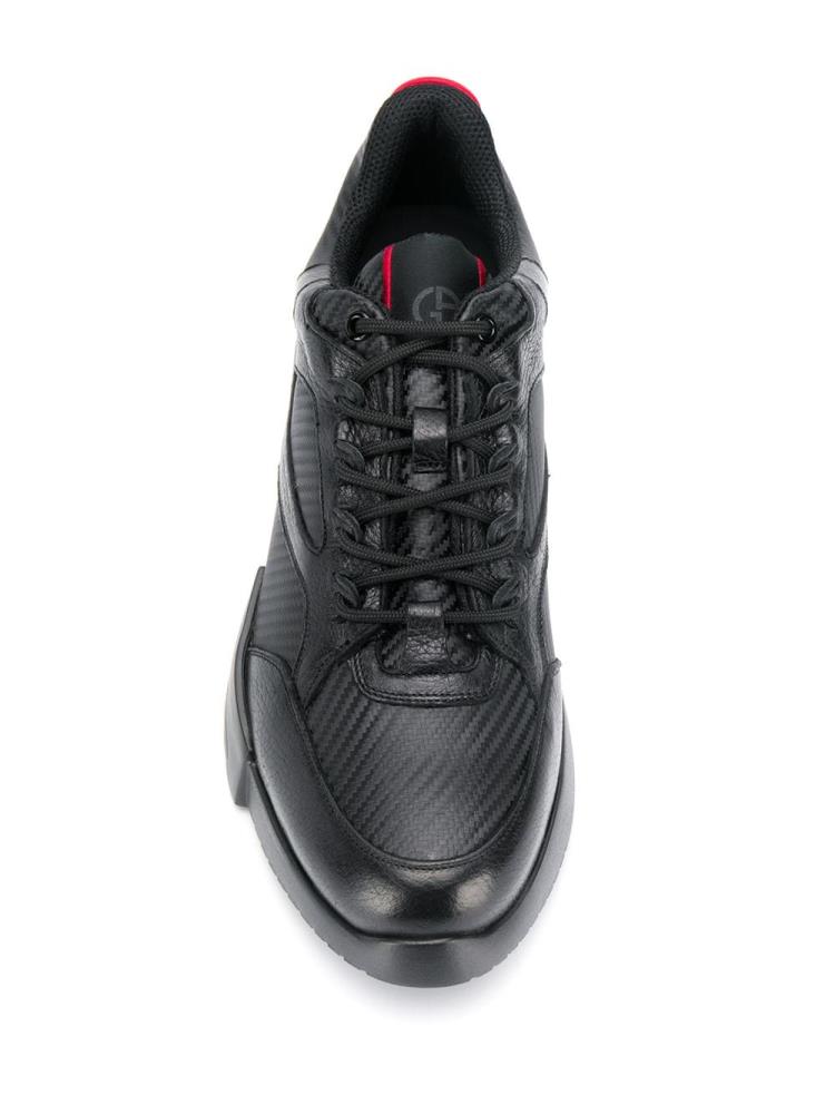 Black Men's Giorgio Armani Lace Up Sneakers | PC8PLPQ