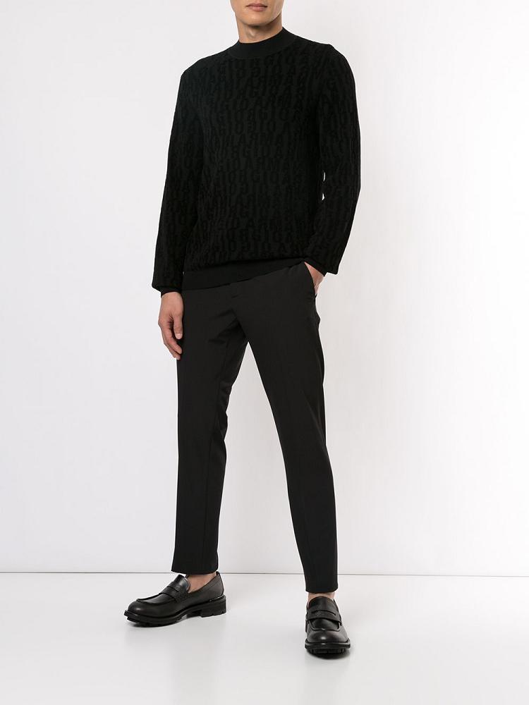 Black Men's Giorgio Armani Long Sleeve Sweaters | BYT5MGE