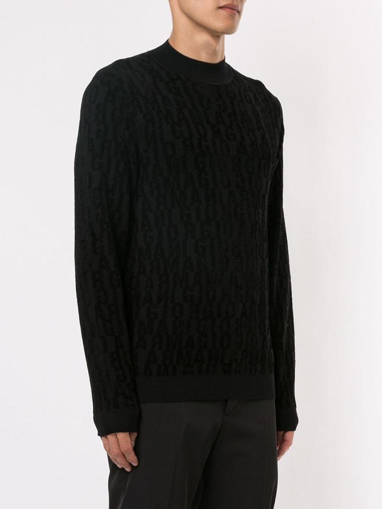 Black Men's Giorgio Armani Long Sleeve Sweaters | BYT5MGE