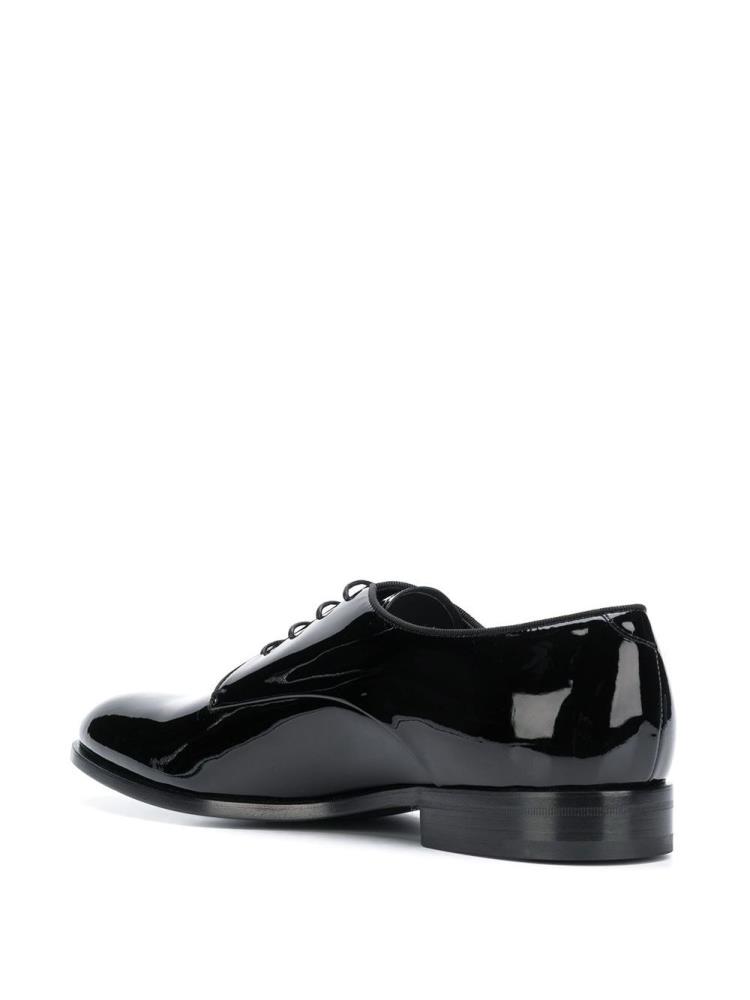 Black Men's Giorgio Armani Patent Derby Shoes | SOBRF8D