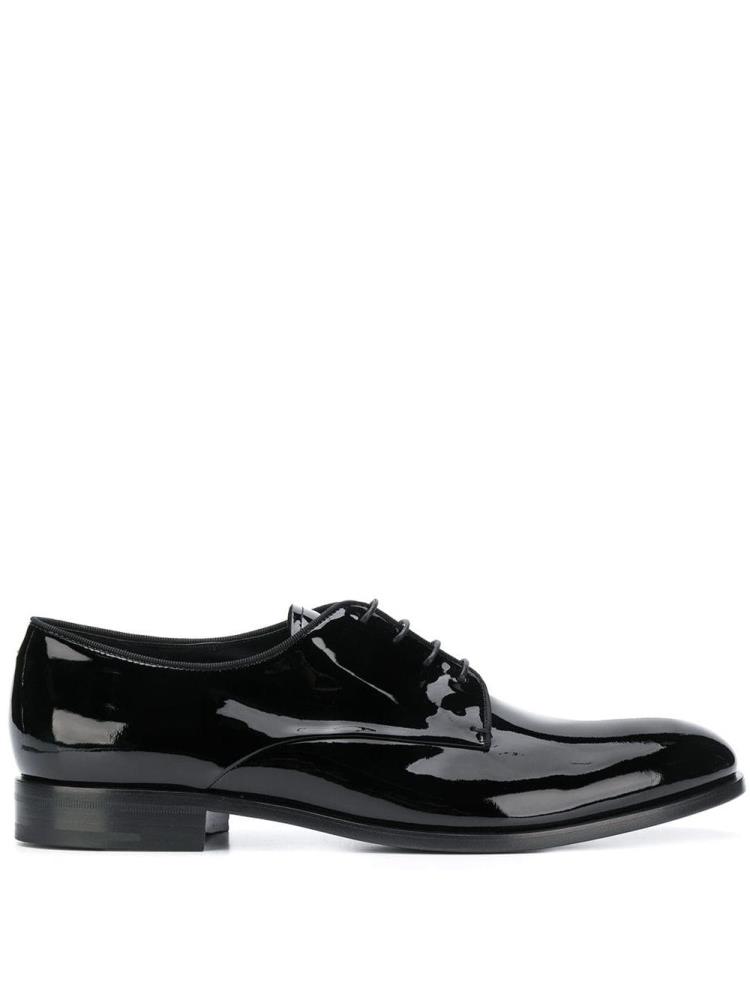 Black Men\'s Giorgio Armani Patent Derby Shoes | SOBRF8D