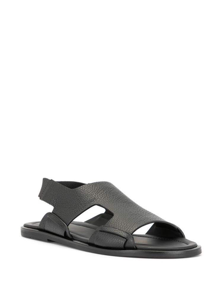 Black Men's Giorgio Armani Side Cut Out Sandals | YD4EMY7