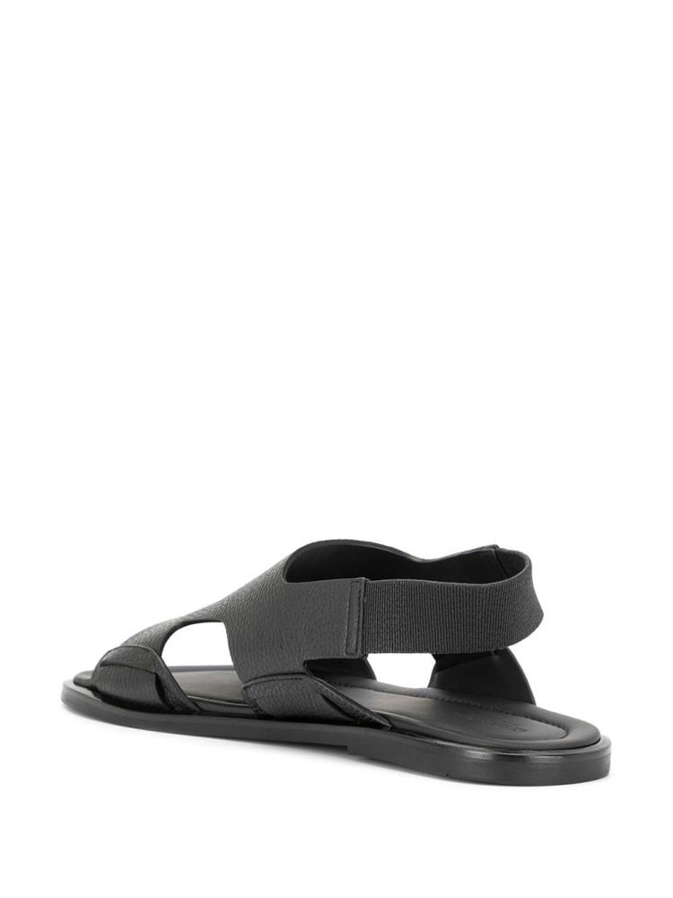 Black Men's Giorgio Armani Side Cut Out Sandals | YD4EMY7