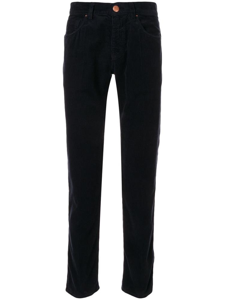 Black Men\'s Giorgio Armani Slim Corduroy Pants | R70TQAA