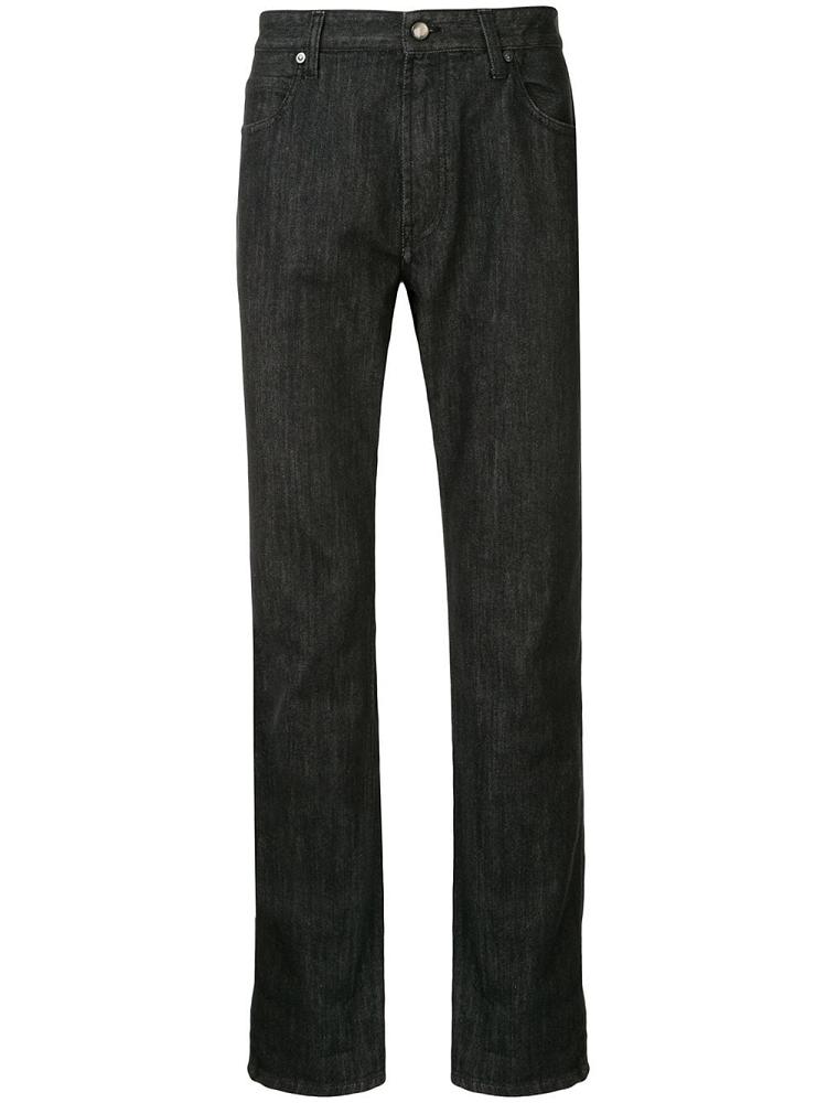 Black Men\'s Giorgio Armani Straight Leg Jeans | 1K60Q54