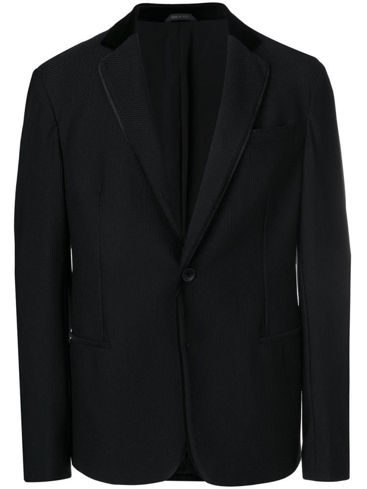 Black Men\'s Giorgio Armani Textured Blazers | EHZMKAB