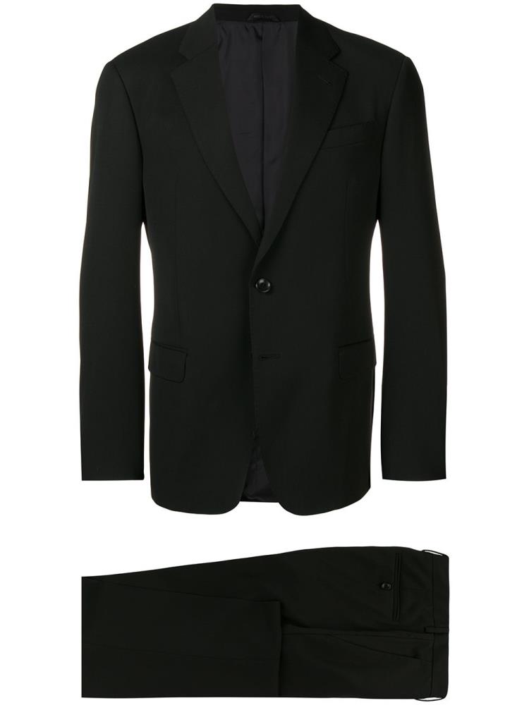 Black Men\'s Giorgio Armani Two Piece Fitted Suits | UBL6FXV