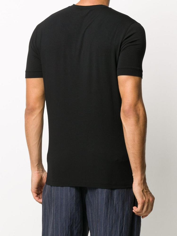 Black Men's Giorgio Armani V Neck T Shirts | NCK706T