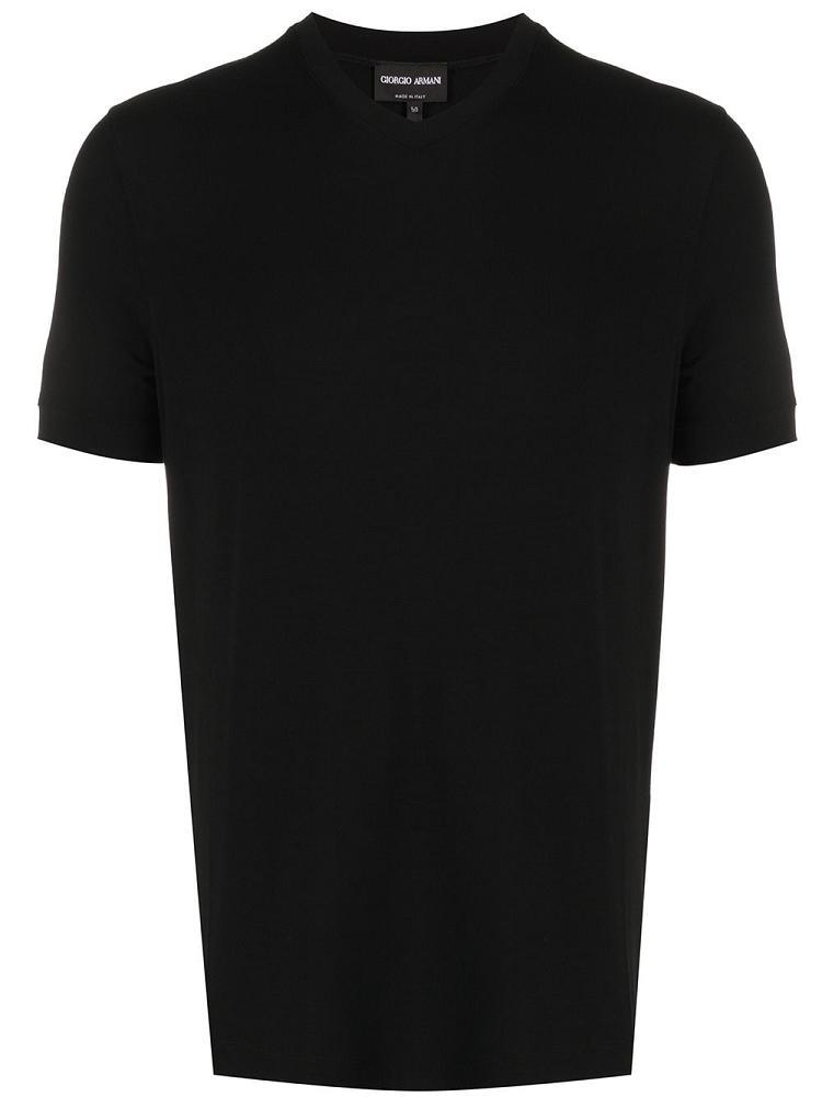 Black Men\'s Giorgio Armani V Neck T Shirts | NCK706T