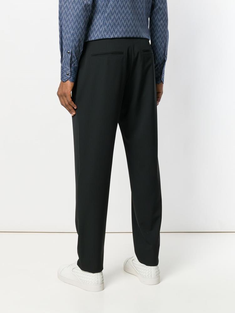 Black Men's Giorgio Armani Wool Tailored Pants Pants | GWRRCYK