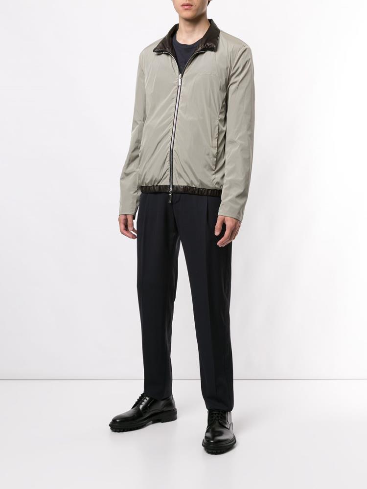 Black Men's Giorgio Armani Zipped Reversible Bomber Jacket | UFOG991