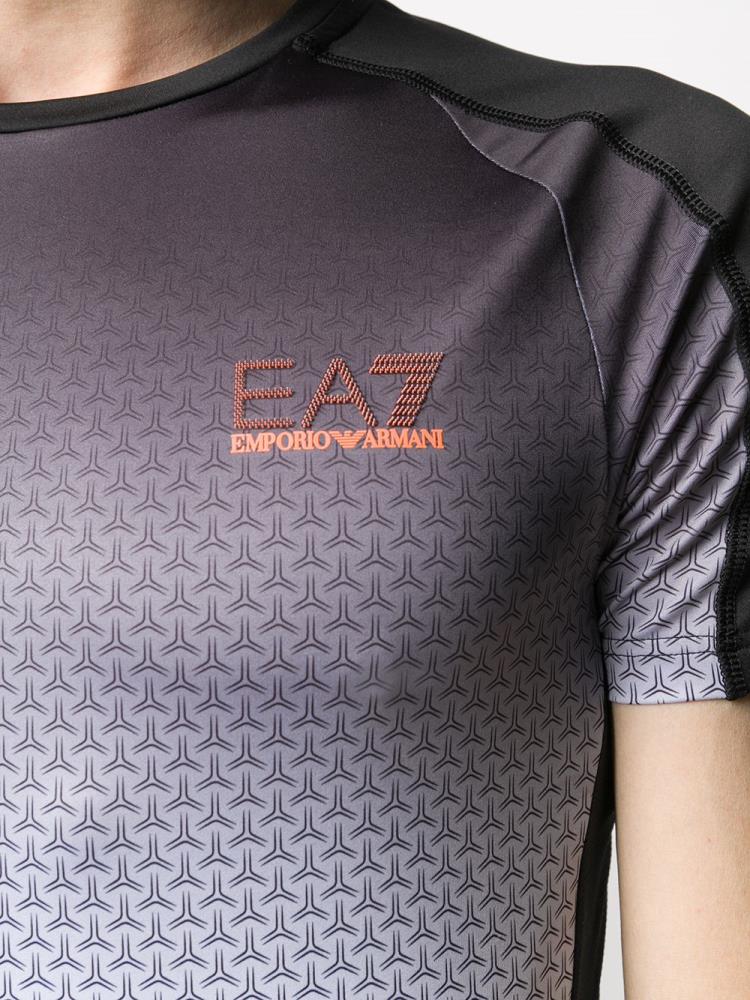 Black / Orange Men's Ea7 Emporio Armani Ombré Sport Top Tops | JBWDXYF