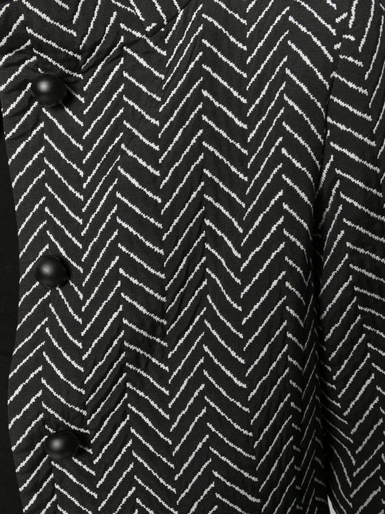 Black / White Women's Armani Emporio Chevron Jackets | 9ZLK25Y