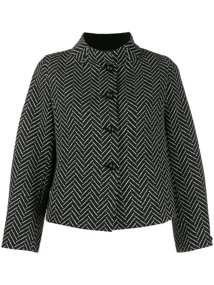 Black / White Women\'s Armani Emporio Chevron Jackets | 9ZLK25Y