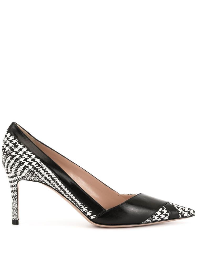 Black / White Women\'s Giorgio Armani Houndstooth Print Pumps | CMOSY0U