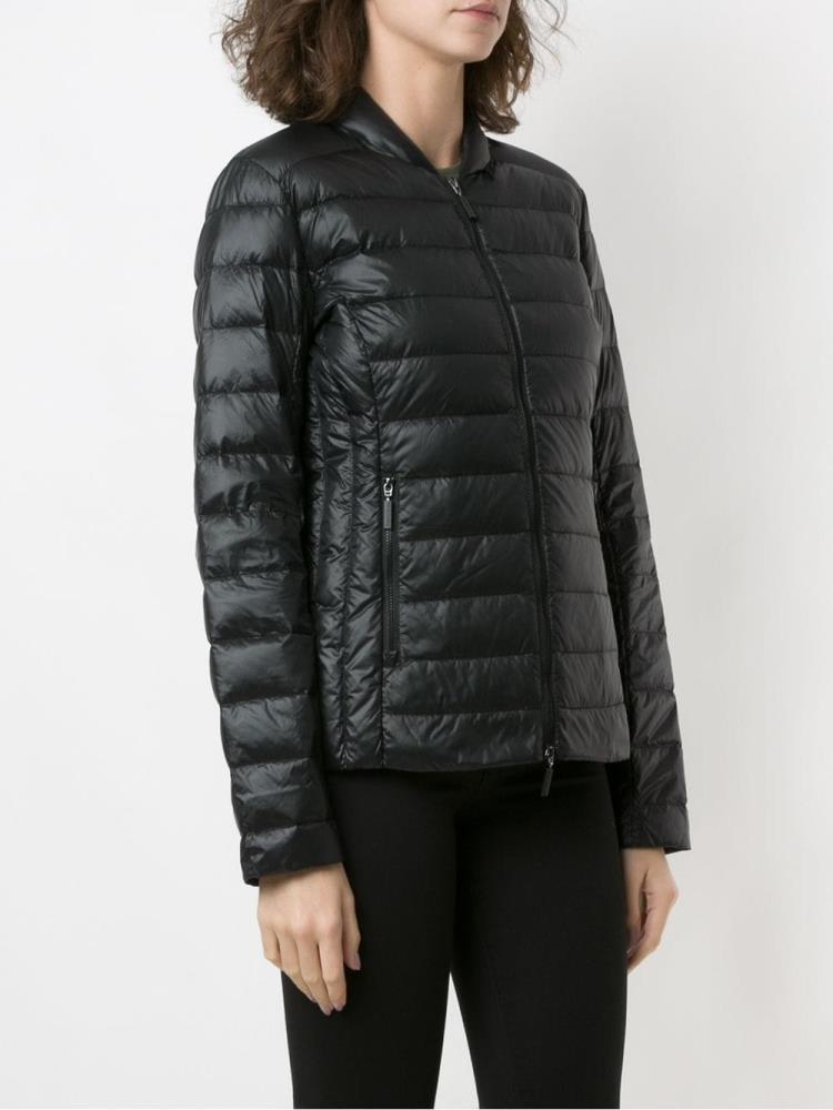 Black Women's Armani Exchange Zipped Padded Jacket Jackets | HPXCQ67