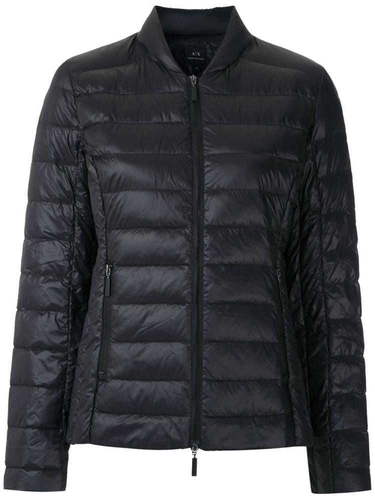 Black Women\'s Armani Exchange Zipped Padded Jacket Jackets | HPXCQ67