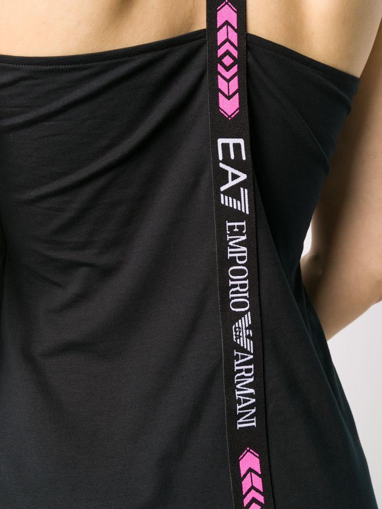 Black Women's Ea7 Emporio Armani Logo Print Tank Tops | 0QIZFFS