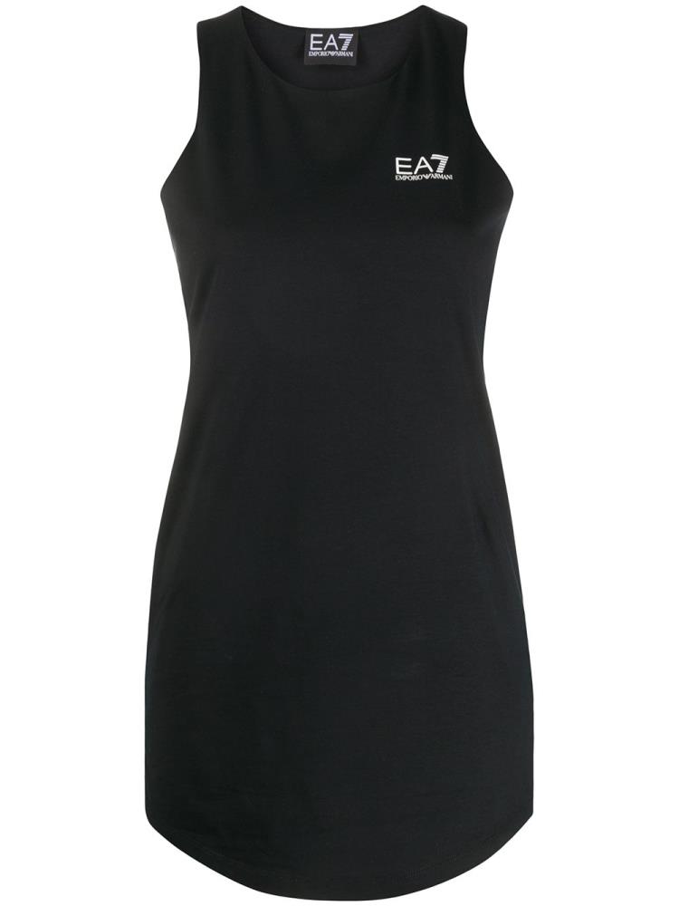 Black Women\'s Ea7 Emporio Armani Logo Print Tank Tops | 0QIZFFS