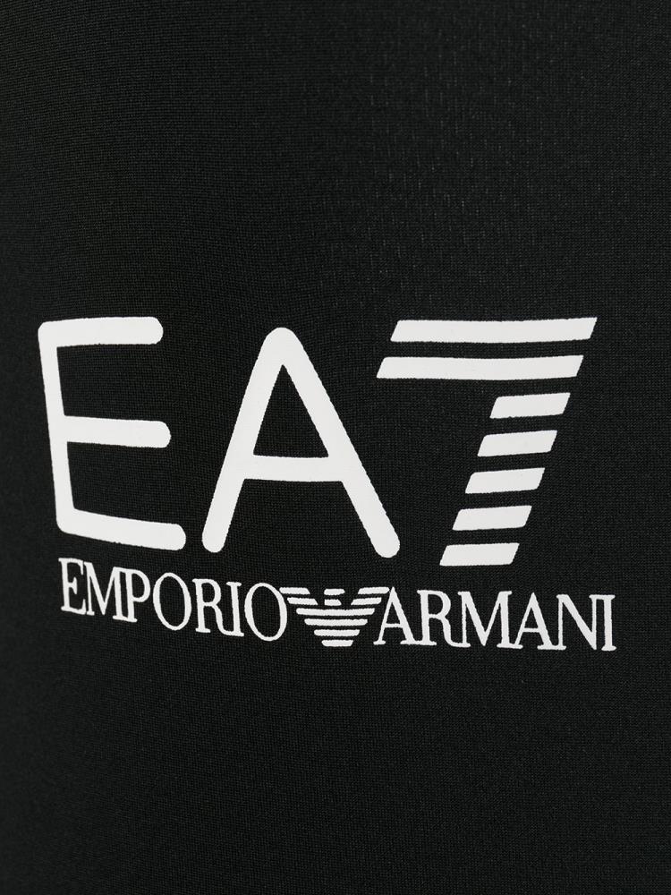 Black Women's Ea7 Emporio Armani Logo Print Scoop Back Swimsuits | C4FLFVG