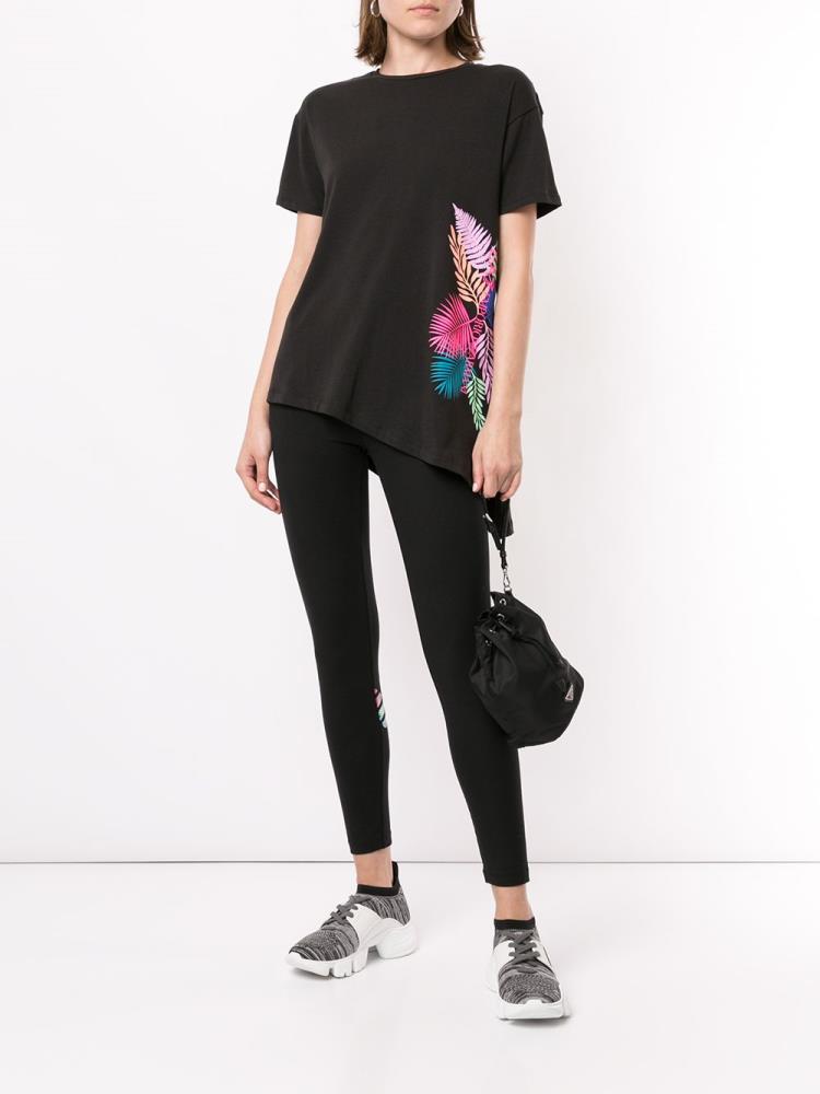 Black Women's Ea7 Emporio Armani Floral Print T Shirts | EM896IP