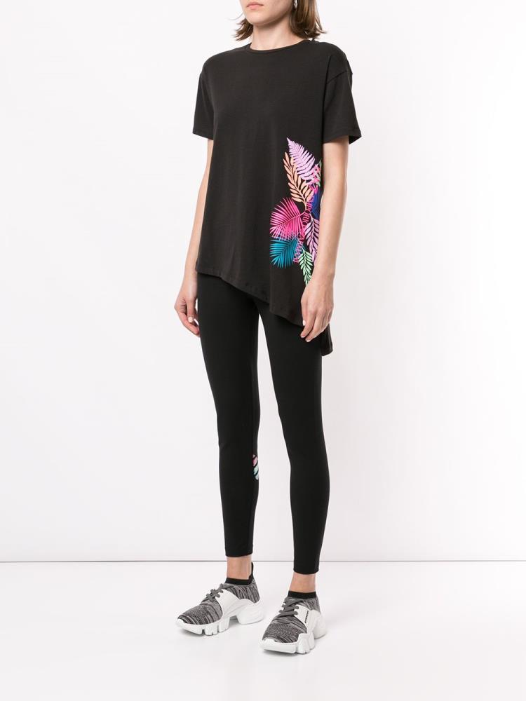 Black Women's Ea7 Emporio Armani Floral Print T Shirts | EM896IP