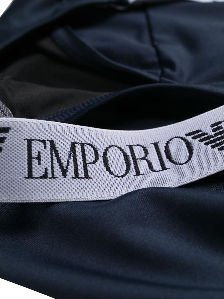 Black Women's Ea7 Emporio Armani Logo Strap One Piece Swimsuits | EMN31VL