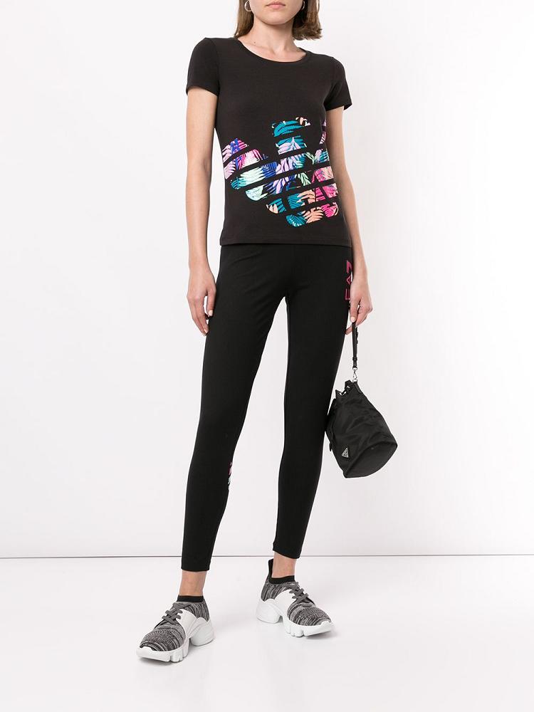 Black Women's Ea7 Emporio Armani Graphic Print T Shirts | IL1155K