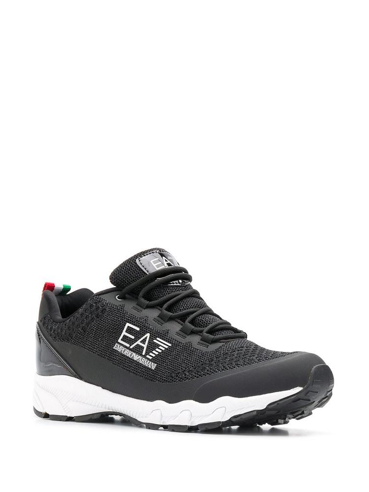 Black Women's Ea7 Emporio Armani Lace Up Sneakers | NUAWSQW