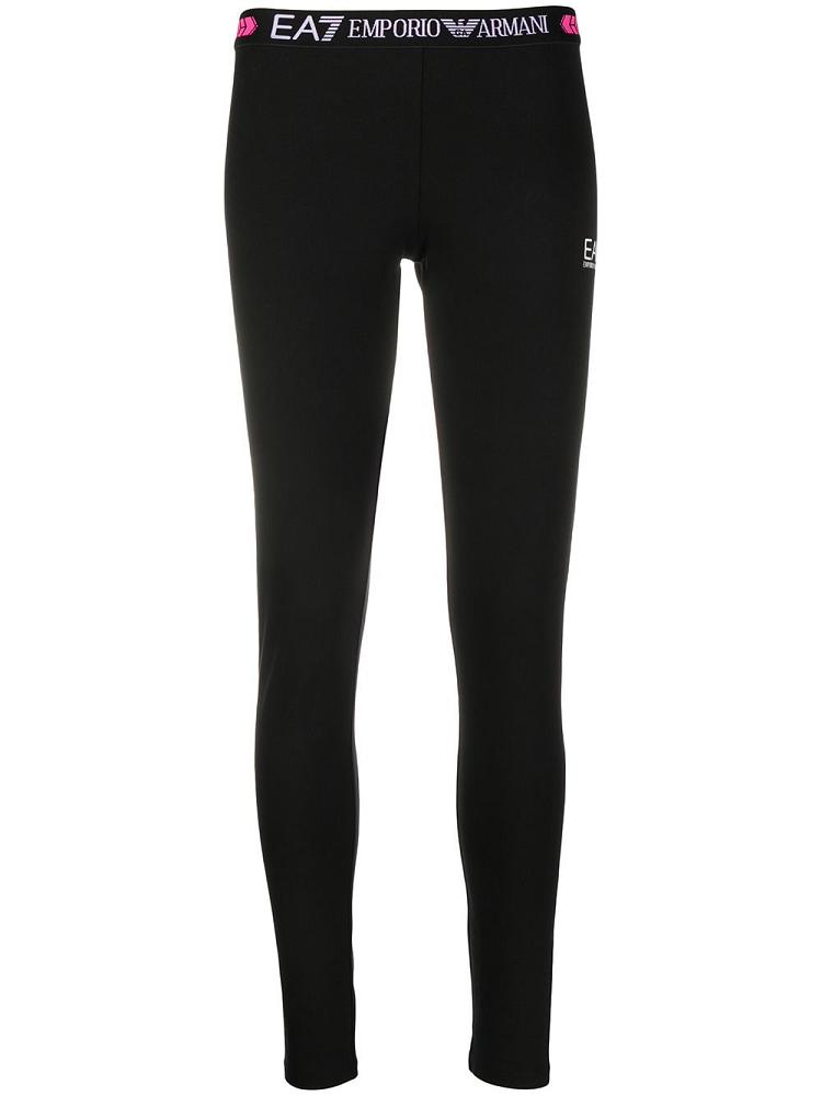 Black Women\'s Ea7 Emporio Armani Logo Waistband Leggings | SDPRCMK