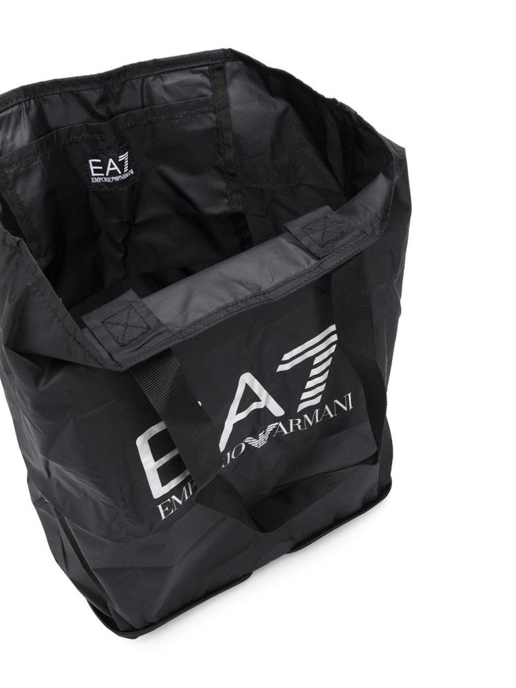 Black Women's Ea7 Emporio Armani Logo Shopper Bag | TQA6AZL