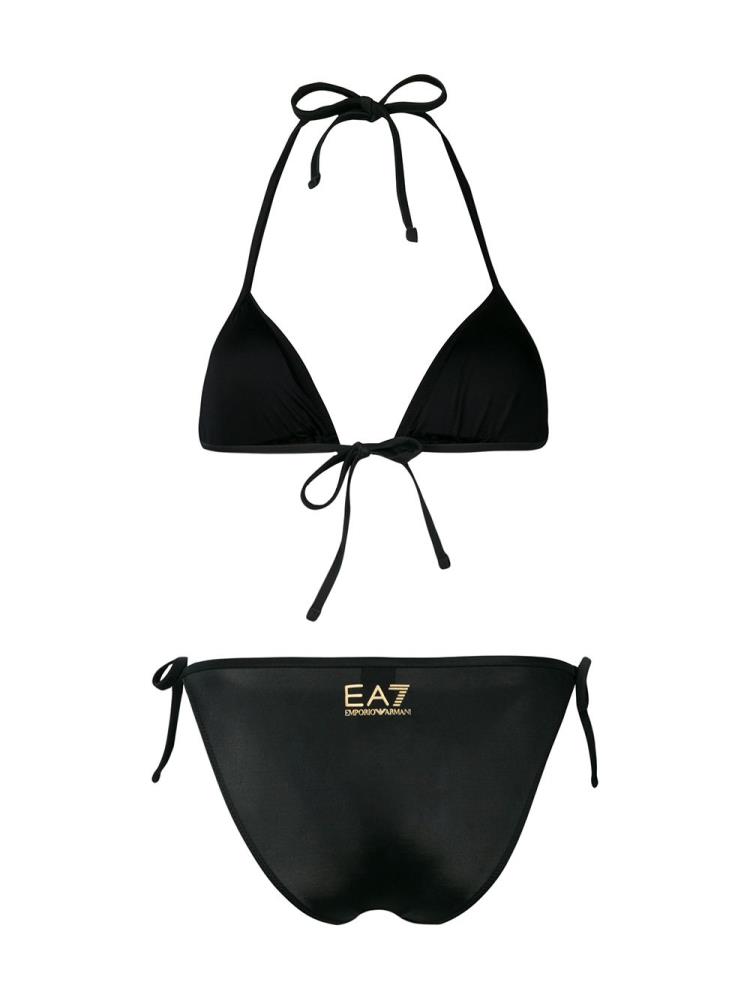 Black Women's Ea7 Emporio Armani Logo Print Bikini | W7HRWRR