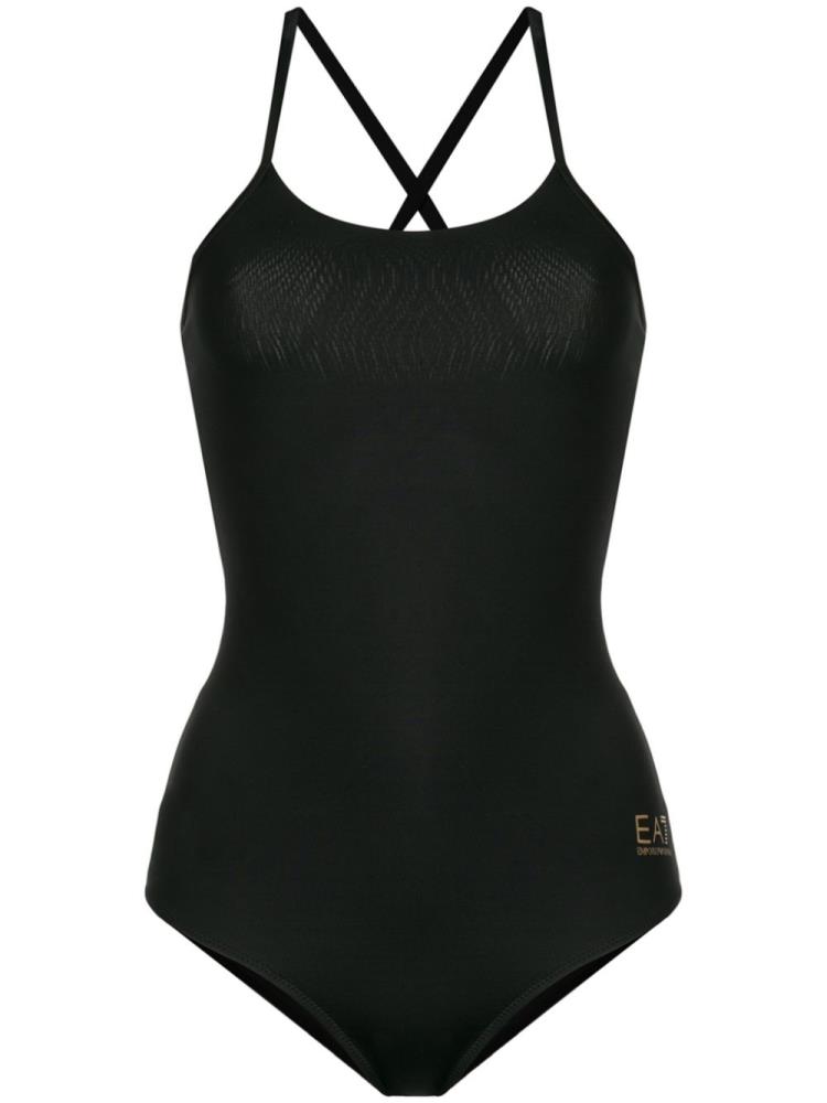 Black Women\'s Ea7 Emporio Armani Logo Print Swimsuits | WV2E530