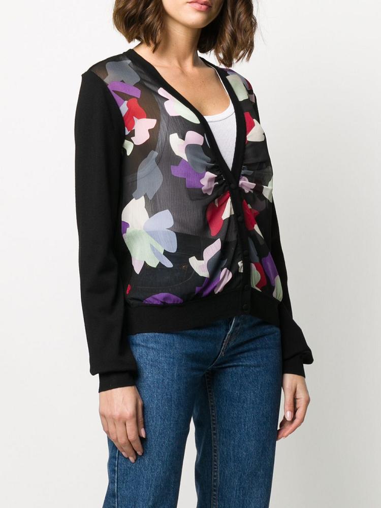 Black Women's Armani Emporio Abstract Print Cardigan | BV0WRPC