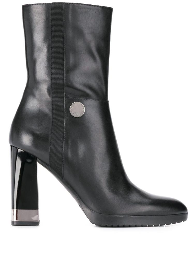 Black Women\'s Armani Emporio Chunky Heel Boots | 9LV3V7W