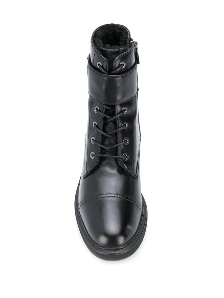 Black Women's Armani Emporio Combat Boots | UCA0IMZ