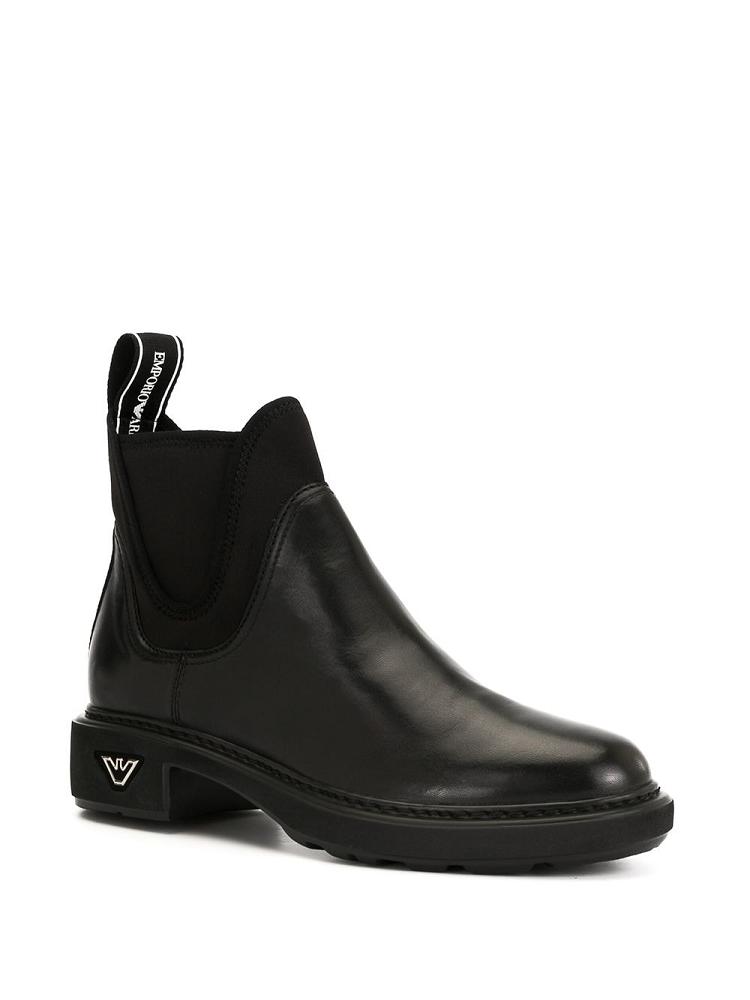 Black Women's Armani Emporio Elasticated Side Panel Boots | TJYP1KU