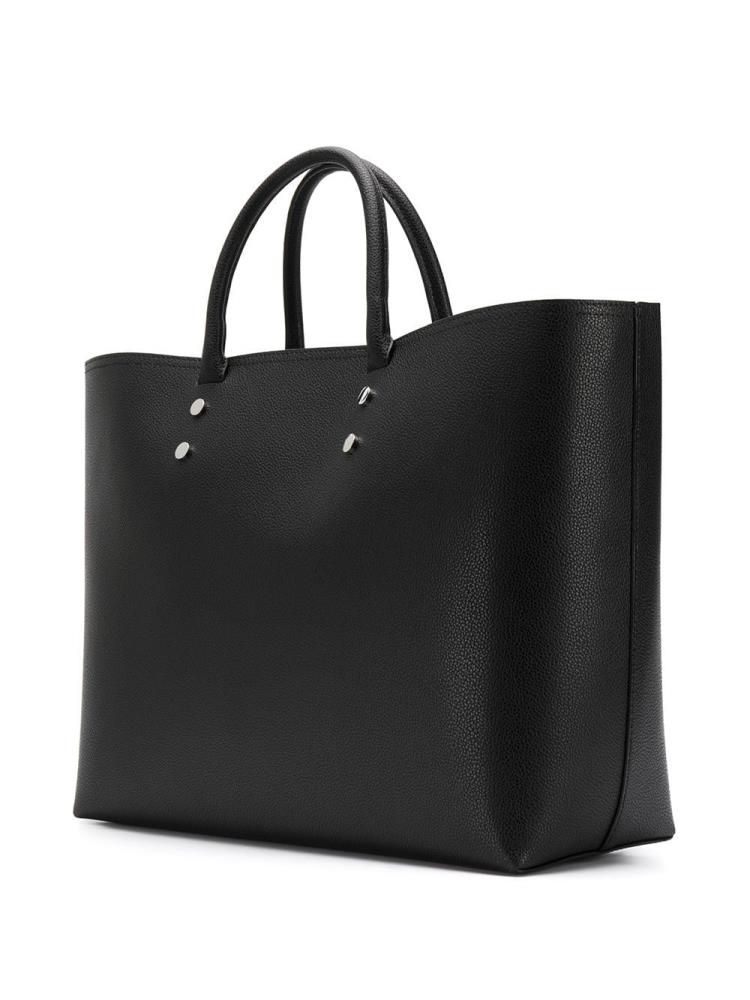 Black Women's Armani Emporio Embossed Logo Shopper Bag | KRY0T6B