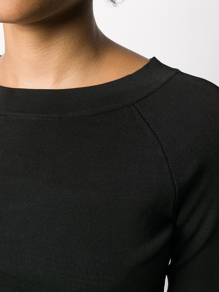 Black Women's Armani Emporio Fitted Crew Neck Jumpers | HU6FDOT