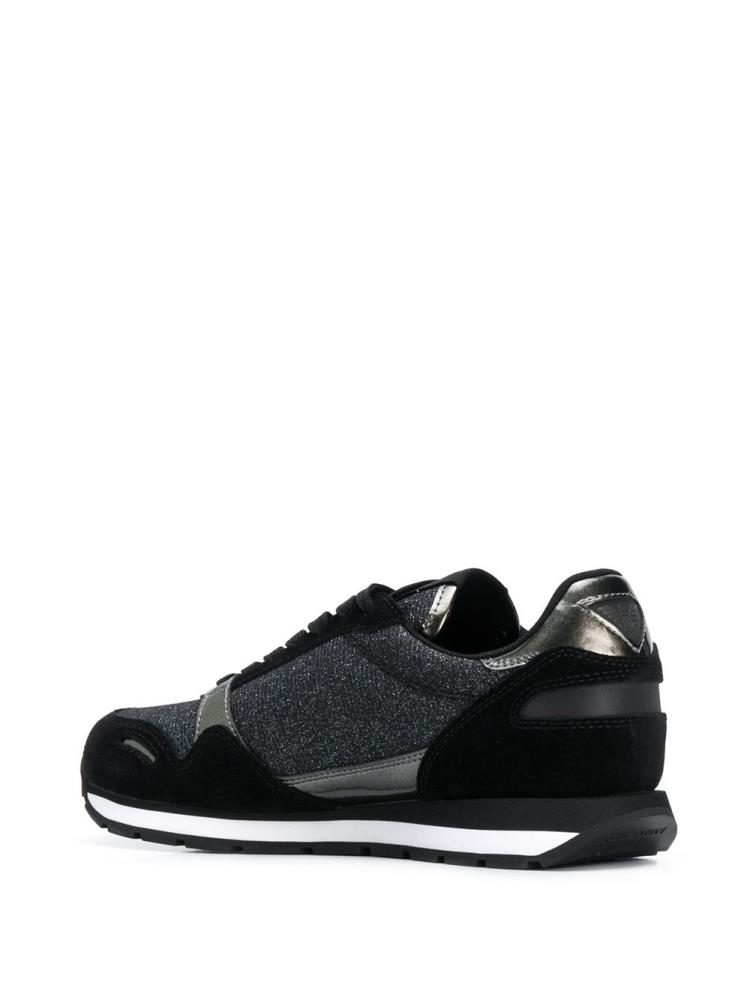 Black Women's Armani Emporio Glitter Embellished Sneakers | VIXOG6P