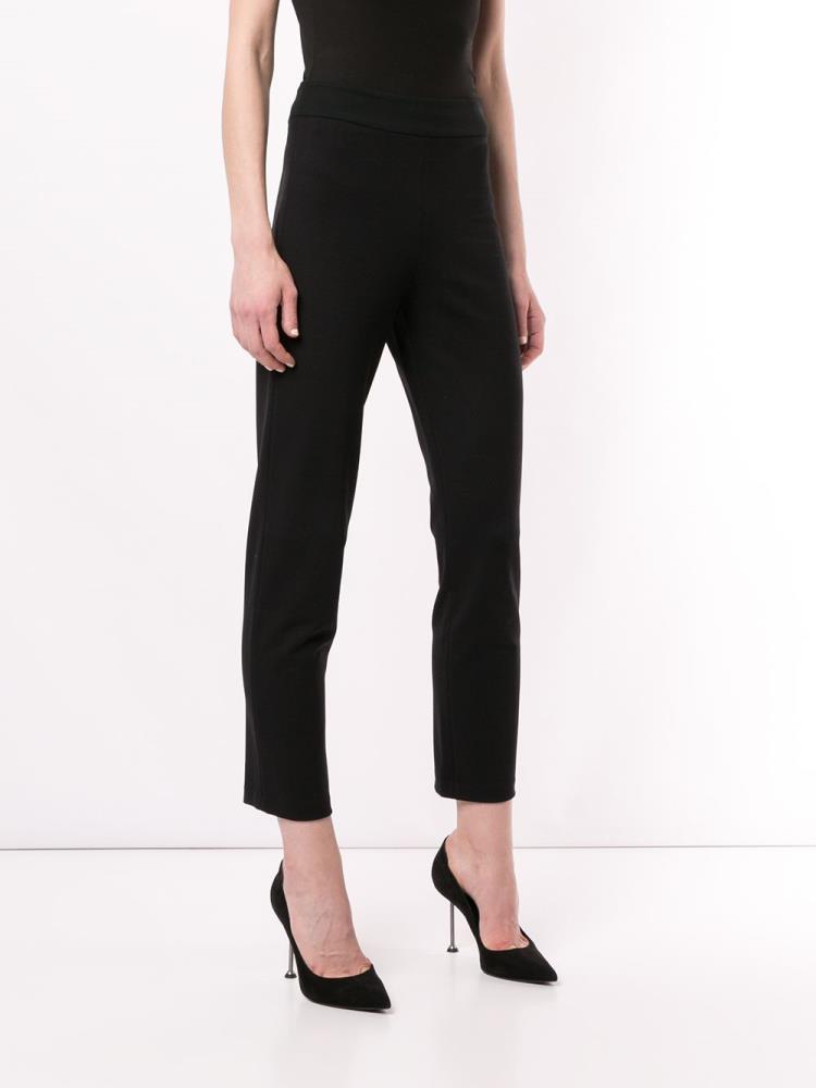 Black Women's Armani Emporio High Rise Cropped Pants | VGH8VKS