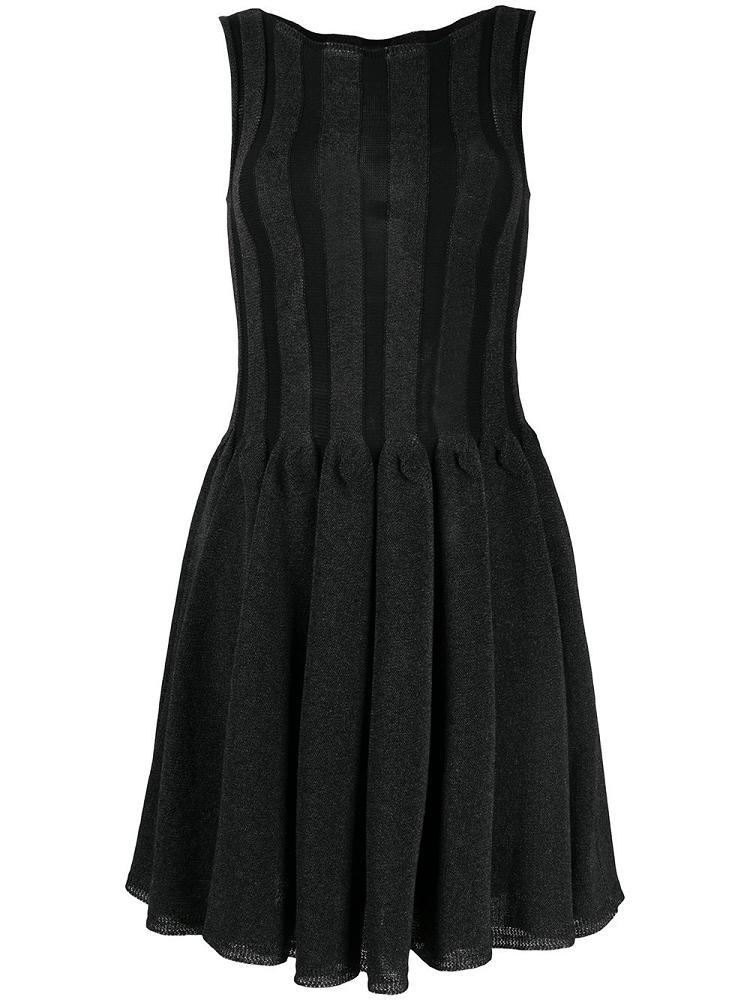 Black Women\'s Armani Emporio Knitted Pleated Dress | HOOG1QD