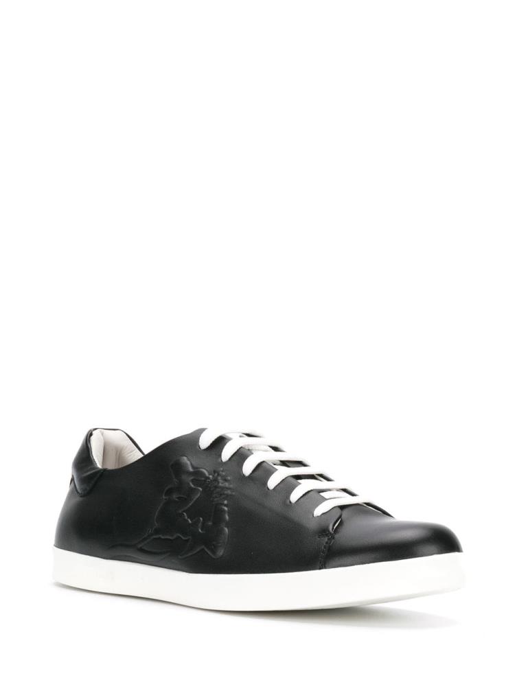 Black Women's Armani Emporio Lace Up Sneakers | KDJ1ZCN