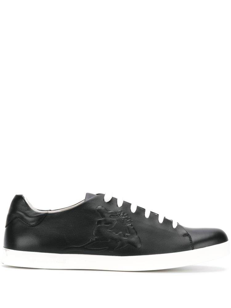 Black Women\'s Armani Emporio Lace Up Sneakers | KDJ1ZCN