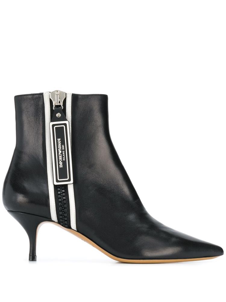 Black Women\'s Armani Emporio Leather Ankle Boots | 4MUUTFM