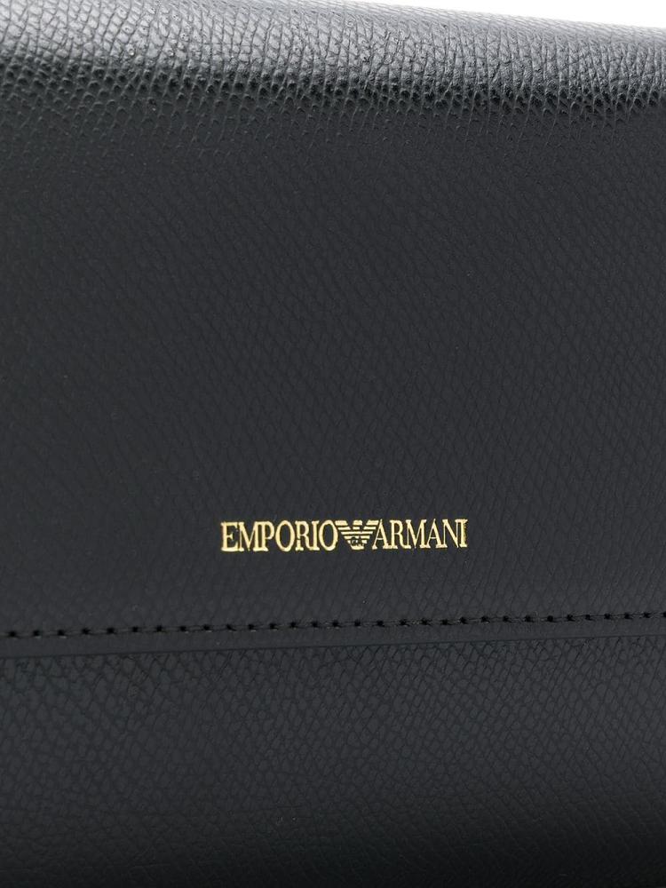 Black Women's Armani Emporio Logo Stamp Clutch Bag | 2Y9T1CY