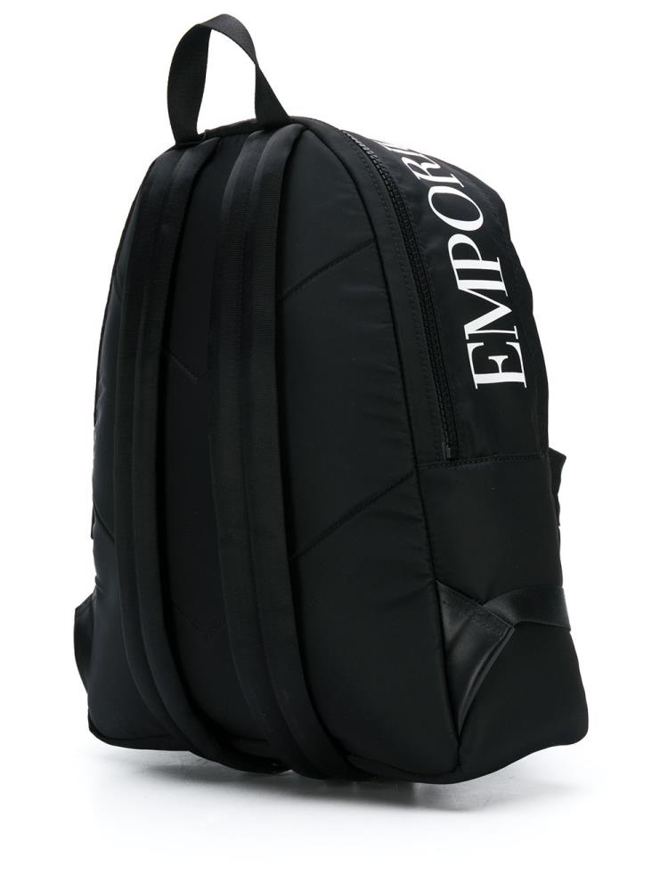 Black Women's Armani Emporio Logo Print Backpacks | R0RIX04