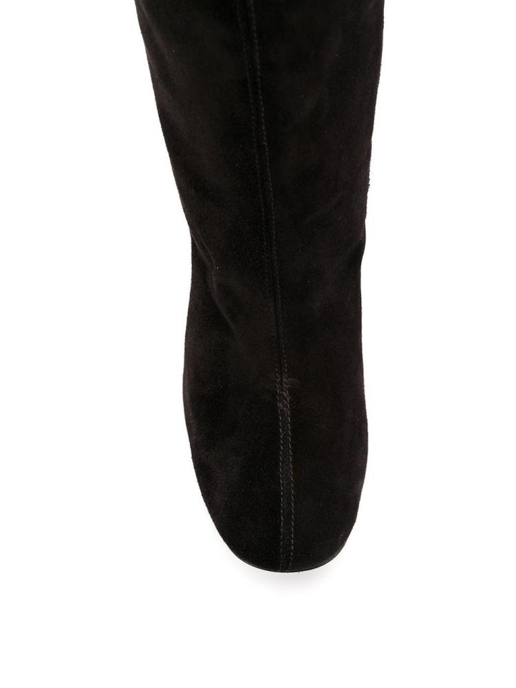 Black Women's Armani Emporio Logo Knee-high Boots Boots | R3XTAOA