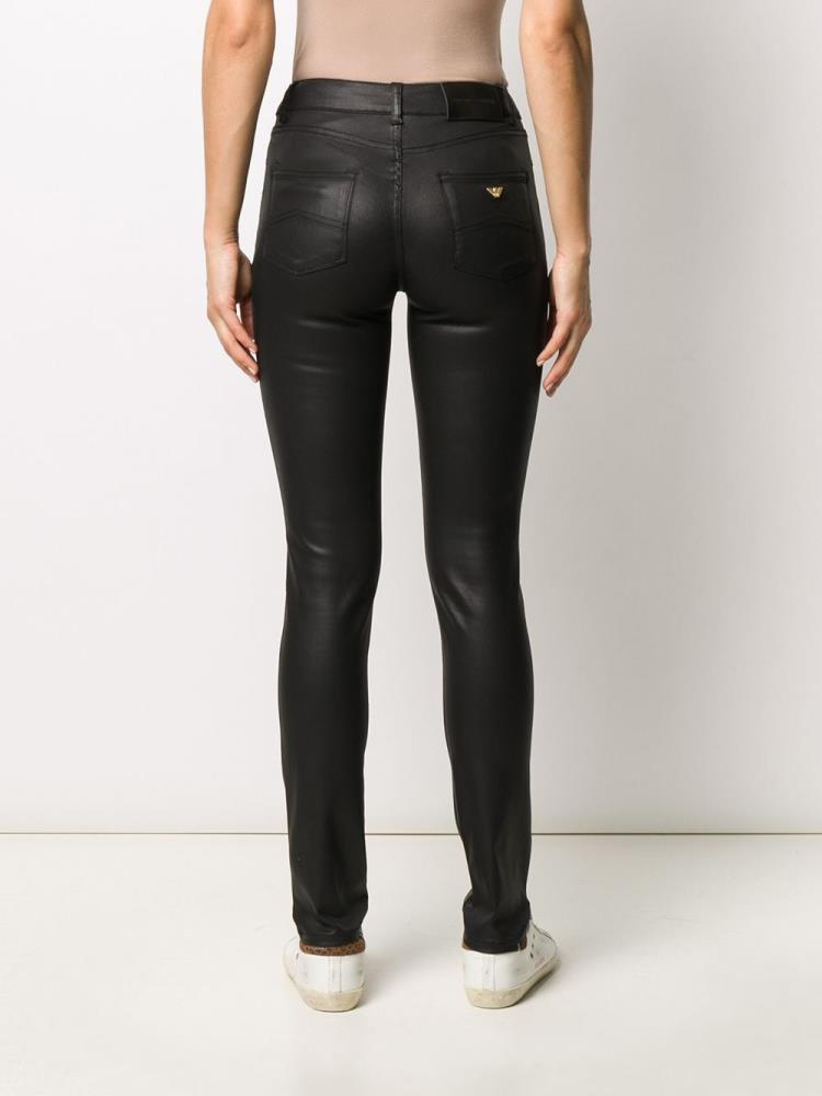 Black Women's Armani Emporio Mid Rise Skinny Jeans | LPEGFZT