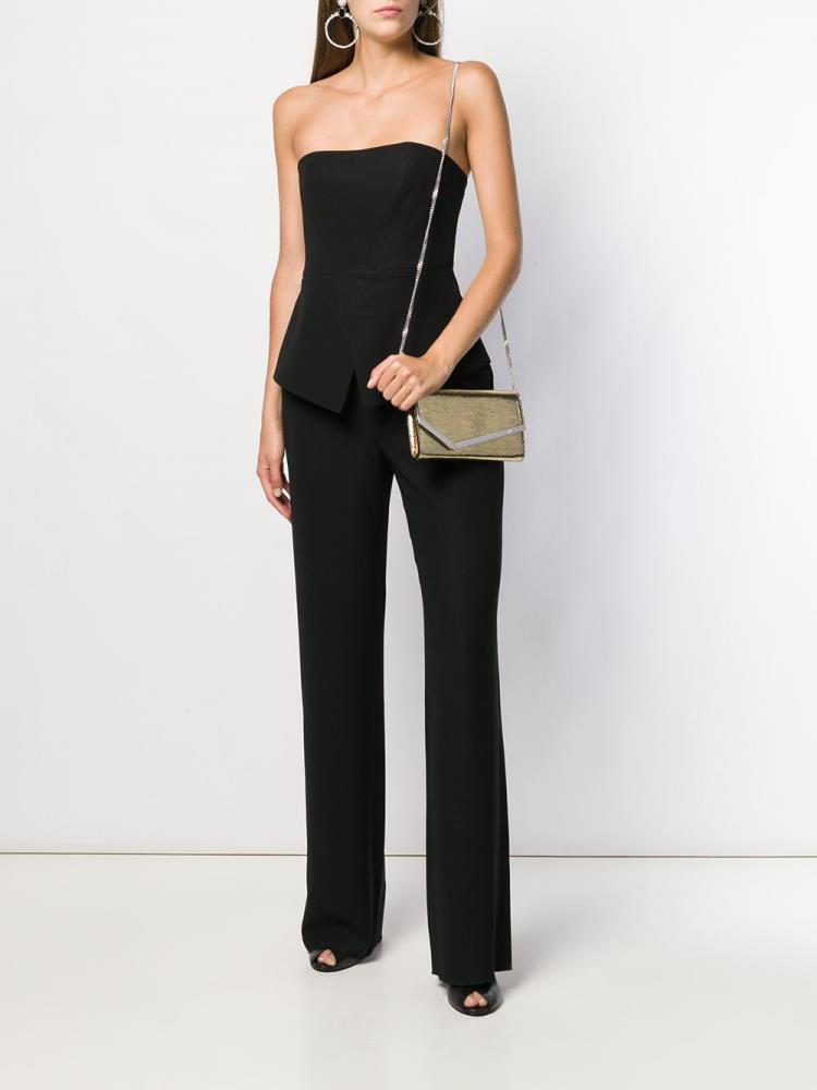 Black Women's Armani Emporio Off Shoulder Jumpsuit | QDJBA5E